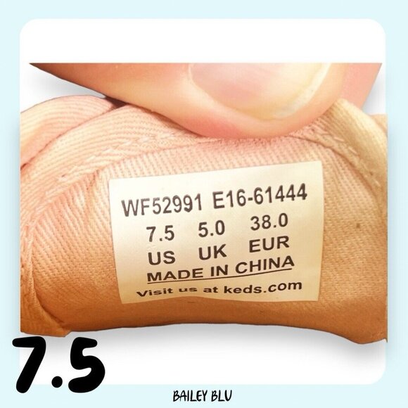 Keds Kate Spade Rose Gold Pink Peach Glitter Sneaker Shoe 7.5 - Picture 8 of 9